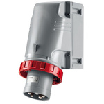 Scame IP67 Red Wall Mount 3P + N + E Industrial Power Plug, Rated At 125A, 415 V