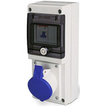Scame IP67 Blue Wall Mount 2P + E Industrial Power Socket, Rated At 16A, 230 V