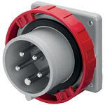 Scame IP67 Red Panel Mount 3P + N + E Industrial Power Plug, Rated At 16A, 415 V