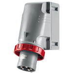Scame IP67 Red Wall Mount 3P + N + E Industrial Power Plug, Rated At 64A, 415 V