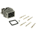 Hirschmann, ST IP54 Grey Panel Mount 5+PE Heavy Duty Power Connector Plug, Socket, Rated At 10A, 250 V, 400 V