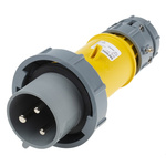 MENNEKES, PowerTOP IP67 Yellow Cable Mount 3P Industrial Power Plug, Rated At 32A, 110 V