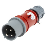 MENNEKES, PowerTOP IP44 Red Cable Mount 4P Industrial Power Plug, Rated At 16A, 400 V