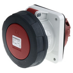MENNEKES, SoftCONTACT IP67 Red Panel Mount 4P Industrial Power Socket, Rated At 64A, 400 V