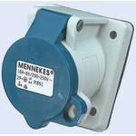 MENNEKES IP44 Red Panel Mount 3P 20 ° Industrial Power Socket, Rated At 16A, 230 V