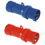 Schneider Electric, PratiKa IP44 Red Cable Mount 3P + E Industrial Power Plug, Rated At 32A, 415 V