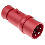 Schneider Electric, PratiKa IP44 Red Cable Mount 3P + N + E Industrial Power Plug, Rated At 32A, 415 V