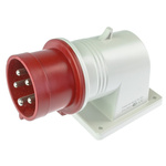 Scame IP44 Red Wall Mount 3P + N + E Right Angle Industrial Power Plug, Rated At 16A, 415 V
