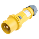 MENNEKES, ProTOP IP44 Yellow Cable Mount 3P Industrial Power Plug, Rated At 16A, 110 V