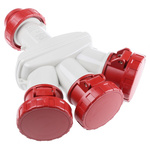 Scame IP66 Red 1 x 3P + E, 3 x 3P + E Industrial Power Connector Adapter Plug, Socket, Rated At 16A, 415 V