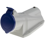 Scame IP44 Blue Wall Mount 2P + E Right Angle Industrial Power Socket, Rated At 32A, 230 V