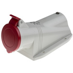 Scame IP44 Red Wall Mount 3P + E Right Angle Industrial Power Socket, Rated At 32A, 415 V