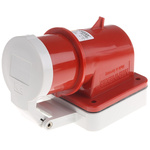 MENNEKES IP44 Red Panel Mount 3P + N + E Right Angle Industrial Power Plug, Rated At 16A, 400 V