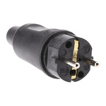 Kopp Black Cable Mount Mains Connector Plug, Rated At 16A, 250 V