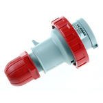 Scame IP66, IP67 Red Cable Mount 3P + E Industrial Power Connector Adapter Plug, Rated At 16A, 415 V,With Phase Inverter