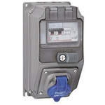 Legrand IP44 Blue Wall Mount 2P + E Industrial Power Socket, Rated At 16A, 230 V