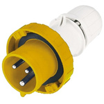 Scame IP67 Yellow Cable Mount 2P + E Industrial Power Plug, Rated At 125A, 110 V
