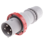 Scame IP67 Red Cable Mount 3P + E Industrial Power Plug, Rated At 125A, 415 V