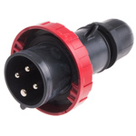 Scame IP66 Red Cable Mount 3P + E Industrial Power Plug, Rated At 16A, 415 V