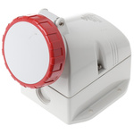 Scame IP66, IP67 Red Wall Mount 3P + E Industrial Power Socket, Rated At 16A, 415 V