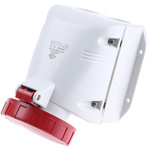 Scame IP66, IP67 Red Wall Mount 3P + E Industrial Power Socket, Rated At 32A, 415 V