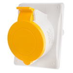 Scame IP44 Yellow Panel Mount 2P + E Heavy Duty Power Connector Socket, Rated At 32A, 110 V