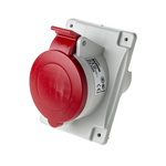 Scame IP44 Red Panel Mount 3P + E Heavy Duty Power Connector Socket, Rated At 32A, 415 V