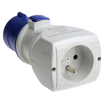 Scame IP20 Blue 1 x 2P + E, 1 x 2P + E Industrial Power Connector Adapter Plug, Socket, Rated At 16A, 250 V
