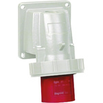 Legrand, P17 Tempra Pro IP66, IP67 Red Wall Mount 3P + N + E Right Angle Industrial Power Socket, Rated At 32A, 415 V