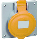 Legrand, P17 Tempra Pro IP44 Yellow Panel Mount 2P + E Industrial Power Socket, Rated At 16A, 110 V