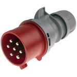 Scame, Optima IP44 Red Cable Mount 6P + E Industrial Power Plug, Rated At 32A, 415 V