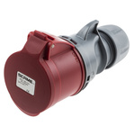 Scame, Optima Seven IP44 Red Cable Mount 6P + E Industrial Power Socket, Rated At 32A, 415 V
