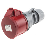 Scame, Optima Seven IP44 Red Cable Mount 6P + E Industrial Power Socket, Rated At 16A, 415 V