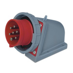 Scame, Optima IP67 Red Wall Mount 6P + E Right Angle Industrial Power Plug, Rated At 16A, 415 V