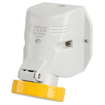Scame IP67 Yellow Wall Mount 2P + E Industrial Power Socket, Rated At 125A, 110 V