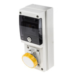 Scame IP67 Yellow Wall Mount 2P + E Industrial Power Socket, Rated At 16A, 110 V
