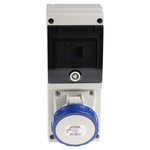 Scame IP67 Blue Wall Mount 2P + E Industrial Power Socket, Rated At 32A, 230 V