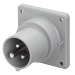 Scame IP44 Yellow Panel Mount 2P + E Industrial Power Plug, Rated At 32A, 110 V