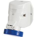 Scame IP44 Blue Wall Mount 2P + E Industrial Power Socket, Rated At 64A, 230 V