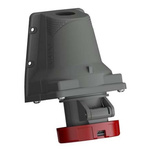 Amphenol Industrial, Easy & Safe IP67 Red Wall Mount 3P + N + E Right Angle Industrial Power Socket, Rated At 32A, 415 V