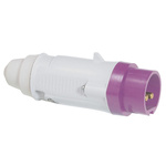 Legrand IP44 Violet Cable Mount 2P Industrial Power Plug, Rated At 16A, 20 → 25 V