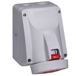Legrand IP67 Red Wall Mount 3P + N + E Right Angle Industrial Power Socket, Rated At 64A, 415 V