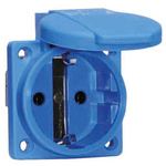 Bals IP54 Blue Panel Mount 2P + E Industrial Power Socket, Rated At 16A, 250 V