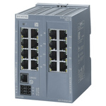 Siemens Ethernet Switch, 16 RJ45 port, 24V dc, 10 Mbit/s, 100 Mbit/s Transmission Speed, DIN Rail Mount XB216, 1, 16