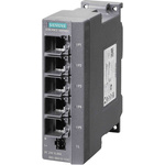 Siemens Ethernet Switch, 5 RJ45 port, 24V dc, 10 Mbit/s, 100 Mbit/s Transmission Speed, DIN Rail, Wall Mount