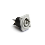 Amphenol Audio, HP IP54 Grey Panel Mount 3P Power Connector Plug, Rated At 25A, 3.2 kV No