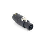 Amphenol Audio, HPT IP65 Black Cable Mount 3P Power Connector Plug, Rated At 16A, 250 V No
