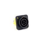 Amphenol Audio, HPT IP65 Black Panel Mount 3P Power Connector Socket, Rated At 16A, 250 V No