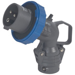 Legrand, Hypra IP67 Blue 2P+E Angled Industrial Power Plug, Rated At 16A, 250 V No