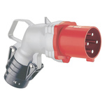 Legrand, Hypra IP44 Red 3P+E Angled Industrial Power Plug, Rated At 63A, 415 V No